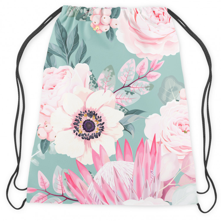 Worek plecak Kwiatowe marzenie – różowo-zielony motyw inspirowany naturą 147626 additionalImage 2