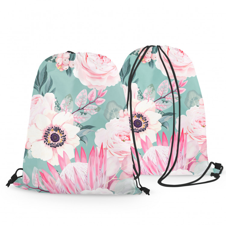 Worek plecak Kwiatowe marzenie – różowo-zielony motyw inspirowany naturą 147626 additionalImage 3