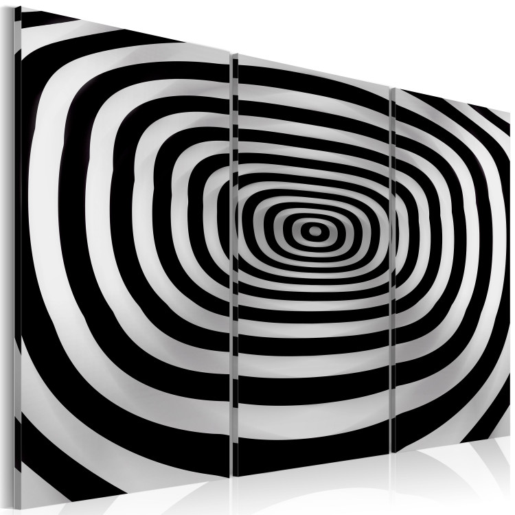 Obraz Okręgi tworzące głębię - czarno-biała grafika z iluzją efektu 3D 56126 additionalImage 2