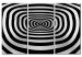 Obraz Okręgi tworzące głębię - czarno-biała grafika z iluzją efektu 3D 56126