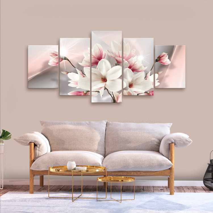Obraz Magnolia w rozkwicie (5-częściowy) szeroki 107236 additionalImage 3