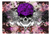 Fototapeta Abstrakcja - trupia czaszka w odcieniach fioletu na tle z kwiatami 114236 additionalThumb 1