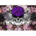 Fototapeta Abstrakcja - trupia czaszka w odcieniach fioletu na tle z kwiatami 114236 additionalThumb 3