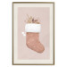 Plakat Boże Narodzenie w pastelach - świąteczna skarpeta z gałązkami roślin 148036 additionalThumb 25
