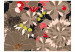 Fototapeta Abstrakcja - fantazyjne kwiaty z kolorowymi akcentami na czarnym tle 60736 additionalThumb 1