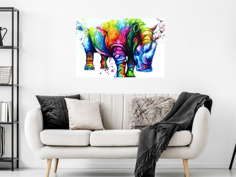 Obraz Kolorowy nosorożec (1-częściowy) szeroki 126956 additionalImage 3