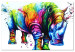 Obraz Kolorowy nosorożec (1-częściowy) szeroki 126956