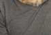 Okrągły obraz Człowiek lampart - wielki kot na betonowym szarym tle 148756 additionalThumb 3