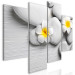 Obraz Białe kamienie i kwiaty - czteroczęściowa kompozycja w stylu zen 128786 additionalThumb 2