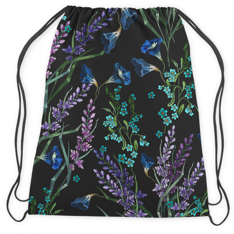 Worek plecak Prowansalska noc - drobny motyw kwiatowy na czarnym tle 147586 additionalImage 2