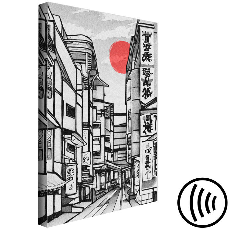Obraz Ulica w Japonii - czarno-biała architektura miasta we wschodnim stylu 145507 additionalImage 6