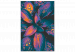 Obraz do malowania po numerach Tęczowe liście - kolorowa roślina, ciemne kolory, krople wody 146207 additionalThumb 4