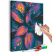 Obraz do malowania po numerach Tęczowe liście - kolorowa roślina, ciemne kolory, krople wody 146207 additionalThumb 6