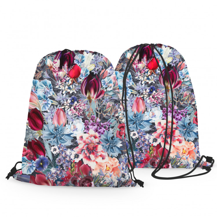 Worek plecak W gąszczu kwiatów – motyw w odcieniach różu, zieleni i niebieskiego 147617 additionalImage 3