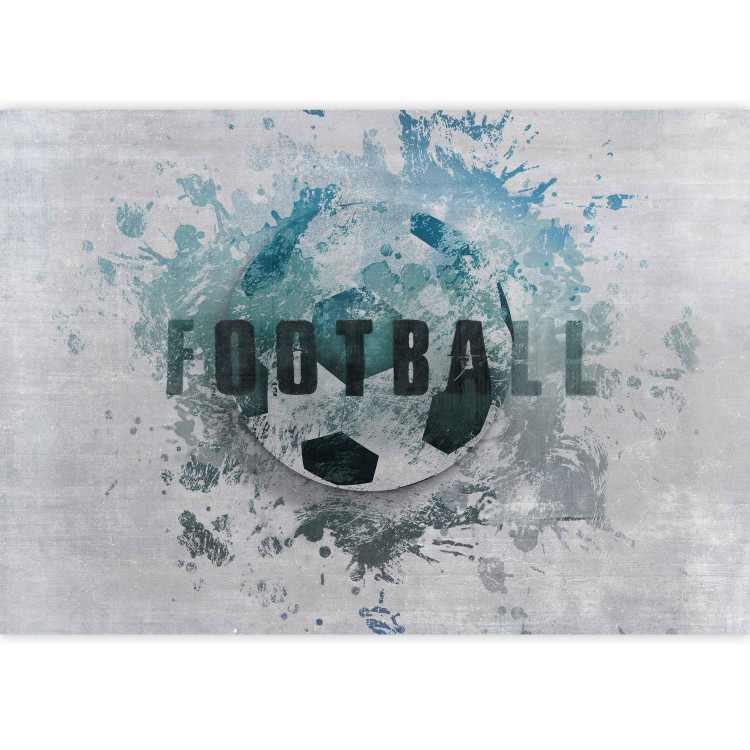 Fototapeta Hobby to piłka nożna - niebieski motyw z piłką i napisem po angielsku 143327 additionalImage 3