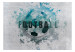 Fototapeta Hobby to piłka nożna - niebieski motyw z piłką i napisem po angielsku 143327 additionalThumb 1