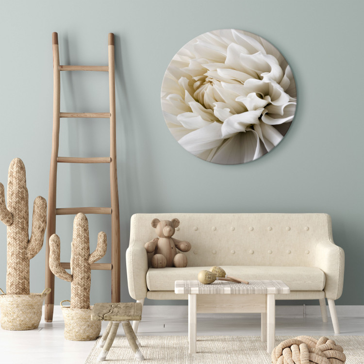 Obraz koło Biały kwiat - rozwinięty pąk w ciepłym kremowym świetle 148737 additionalImage 4