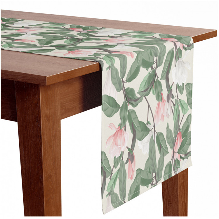 Bieżnik na stół Łagodne magnolie - subtelny wzór roślinny w stylu cottagecore 147257