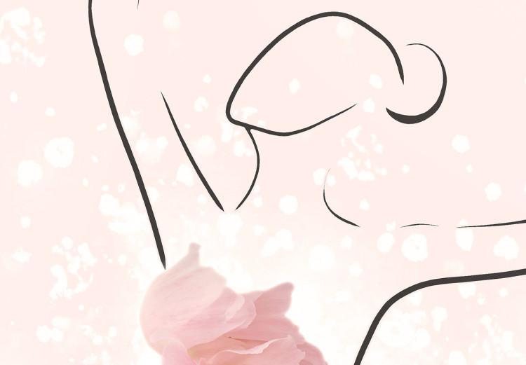 Plakat Tancerka - lineart baletnicy w sukience z różowych płatków kwiatów 148557 additionalImage 2
