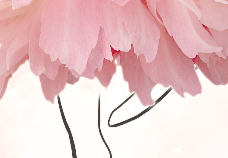 Plakat Tancerka - lineart baletnicy w sukience z różowych płatków kwiatów 148557 additionalImage 4