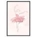 Plakat Tancerka - lineart baletnicy w sukience z różowych płatków kwiatów 148557 additionalThumb 20