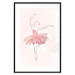 Plakat Tancerka - lineart baletnicy w sukience z różowych płatków kwiatów 148557 additionalThumb 23