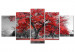 Obraz Jesień w parku (5-częściowy) szeroki czerwony 122767