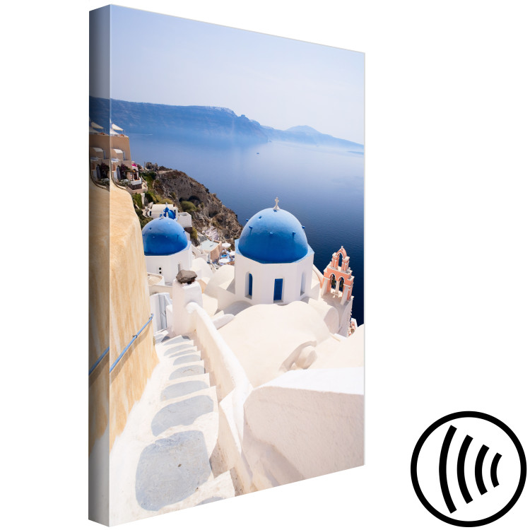 Obraz Słoneczny pejzaż Santorini - krajobraz z morzem i architekturą grecką 136077 additionalImage 6