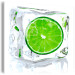 Obraz Mrożona limonka - martwa natura przedstawiająca owoc zamrożony w kostce lodu na białym tle 58787 additionalThumb 2
