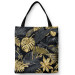 Torba na zakupy Złoto-czarne monstery - tropikalne liście w stylu glamour 147597