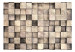 Fototapeta Beżowe kwadraty - tło z nieregularnymi kwadratami o teksturze betonu 91897 additionalThumb 1