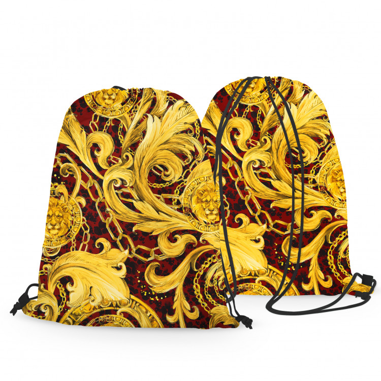 Worek plecak Złote ornamenty - abstrakcyjne motyw z liśćmi akantu w stylu barokowym 147518 additionalImage 2
