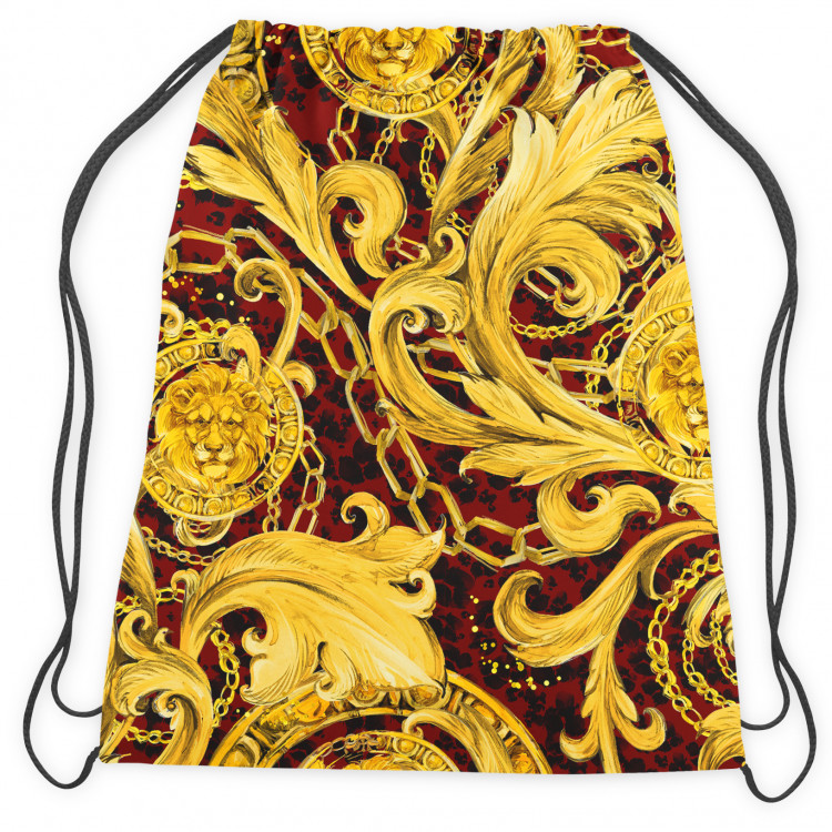 Worek plecak Złote ornamenty - abstrakcyjne motyw z liśćmi akantu w stylu barokowym 147518 additionalImage 3