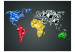 Fototapeta Mapa świata - kolorowe geometryczne kontynenty każdy w innym kolorze 60018 additionalThumb 1