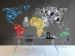 Fototapeta Mapa świata - kolorowe geometryczne kontynenty każdy w innym kolorze 60018