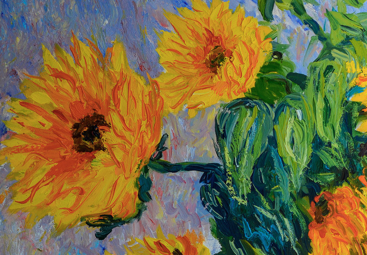 Obraz Słoneczniki w wazonie - słynne dzieło Moneta z napisem po angielsku 135738 additionalImage 4