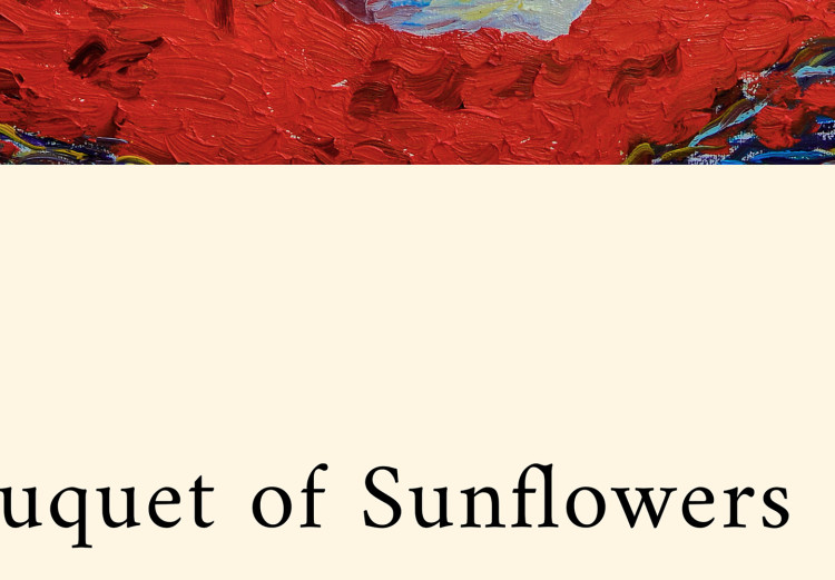 Obraz Słoneczniki w wazonie - słynne dzieło Moneta z napisem po angielsku 135738 additionalImage 5