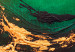 Obraz Malowana abstrakcja - smugi czerni i złota na tle głębokiej zieleni 148438 additionalThumb 5
