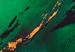 Obraz Malowana abstrakcja - smugi czerni i złota na tle głębokiej zieleni 148438 additionalThumb 4