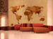 Fototapeta Świat kawy - abstrakcyjna mapa świata w formie plam na piaskowym tle 59948
