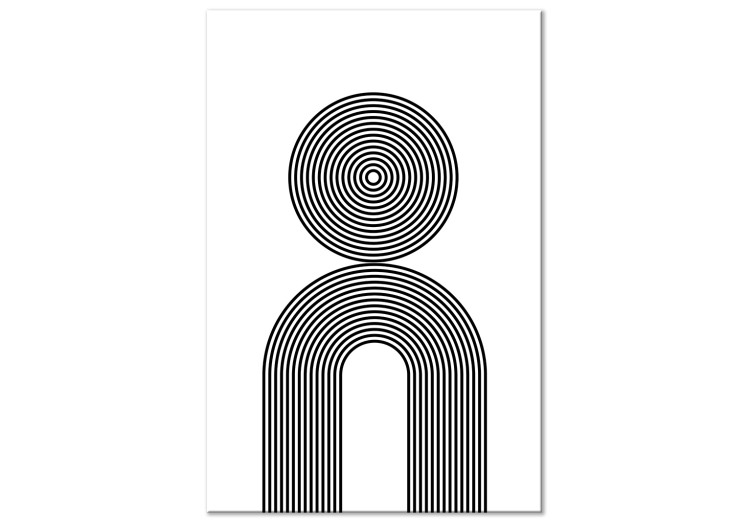 Obraz Hipnotyczne linie - czarno-biała abstrakcja przedstawiająca koła  125658