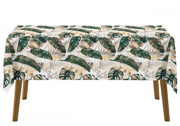 Obrus na stół Elegancja liści – kompozycja utrzymana w odcieniach zieleni i złota 147158 additionalImage 2