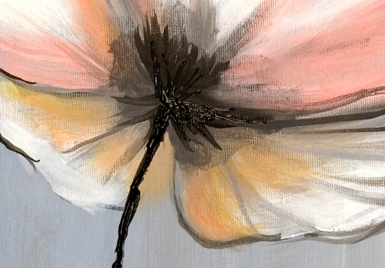 Obraz Pastelowe maki (3-częściowy) - pojedyncze jasne kwiaty na szarym tle 48558 additionalImage 3