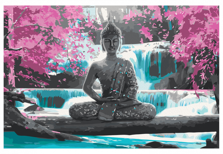 Obraz do malowania po numerach Budda i wodospad 114468 additionalImage 7