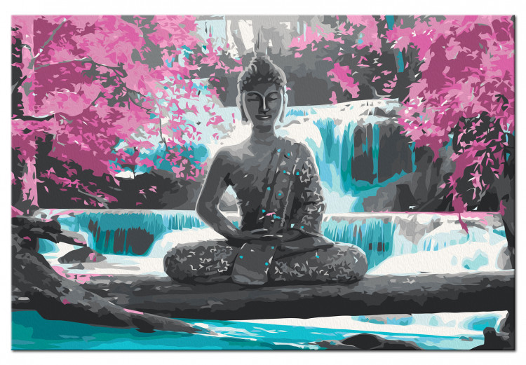 Obraz do malowania po numerach Budda i wodospad 114468 additionalImage 6