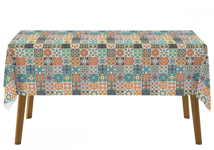 Obrus na stół Hiszpańska arabeska - motyw inspirowany ceramiką w stylu patchwork 147168 additionalImage 4
