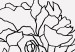 Obraz Postać z kwiatkiem - czarno-biała, linearna sylwetka kobiety i kwiaty 132178 additionalThumb 4