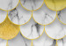 Fototapeta Łuski z marmuru - geometryczne tło w kolorach białego marmuru i złota 143388 additionalThumb 4
