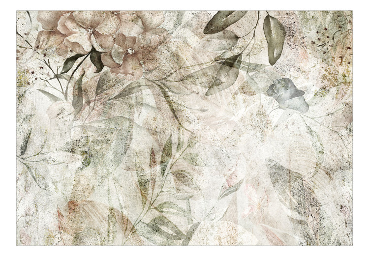 Fototapeta Piękne tło - motyw kwiatów na starej powierzchni w kolorach patyny 148588 additionalImage 1