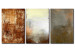 Obraz Abstrakcja (3-częściowy) - fantazja w odcieniach brązu z połyskiem 47998